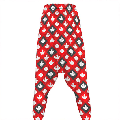 Canada Maple Leaf Pattern Print Hammer Pants