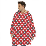 Canada Maple Leaf Pattern Print Hoodie Blanket