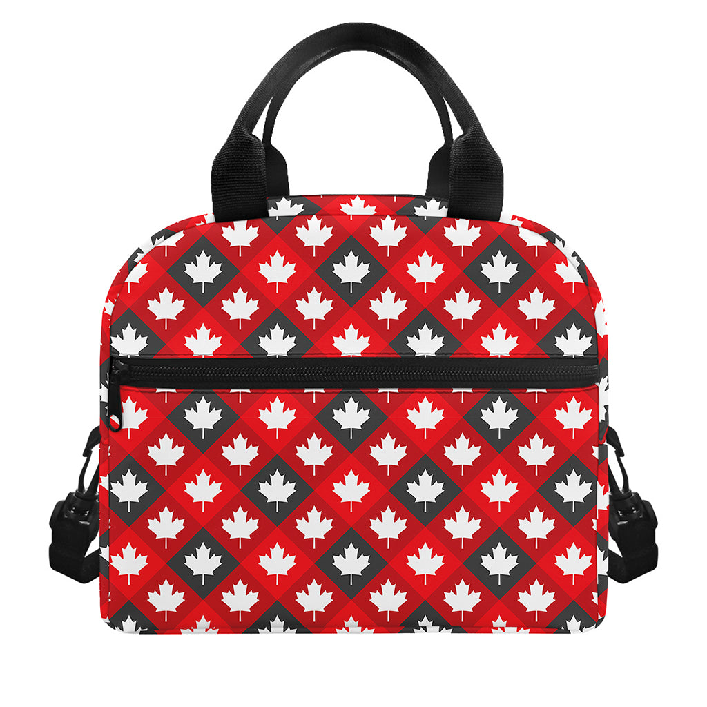 Canada Maple Leaf Pattern Print Insulated Lunch Bag