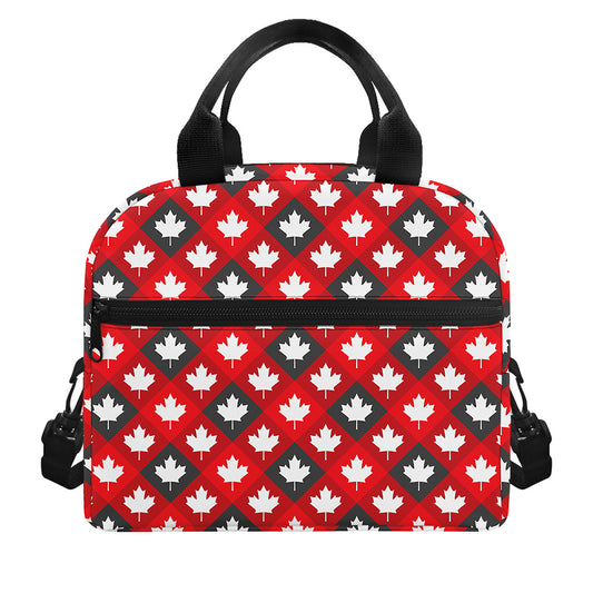 Canada Maple Leaf Pattern Print Insulated Lunch Bag
