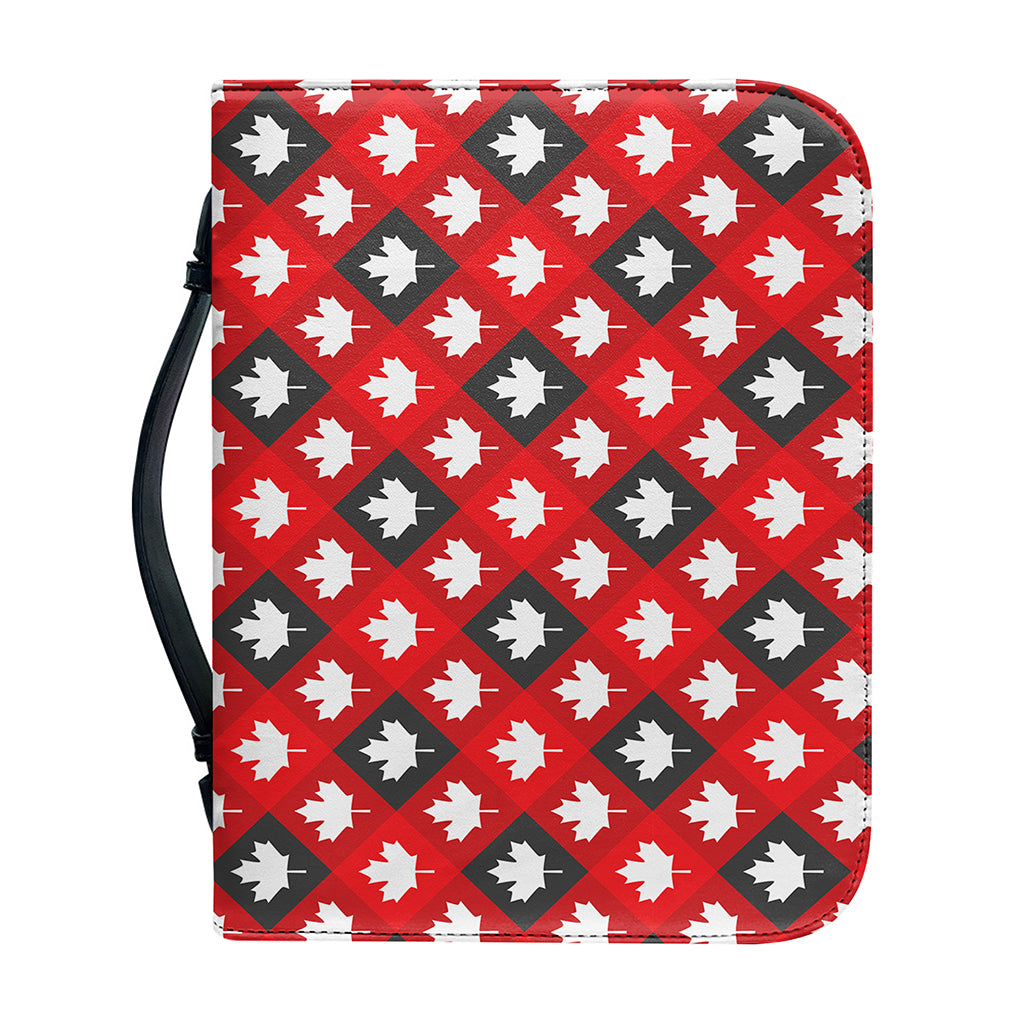 Canada Maple Leaf Pattern Print Leather Bible Cover