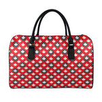 Canada Maple Leaf Pattern Print Leather Duffle Bag