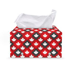 Canada Maple Leaf Pattern Print Leather Tissue Box Cover