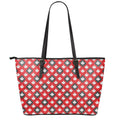 Canada Maple Leaf Pattern Print Leather Tote Bag With Zipper
