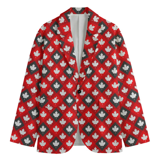 Canada Maple Leaf Pattern Print Men's Blazer