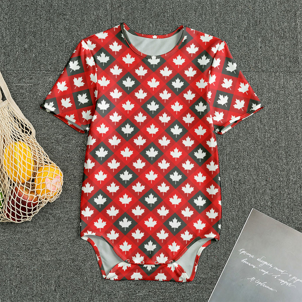 Canada Maple Leaf Pattern Print Men's Bodysuit