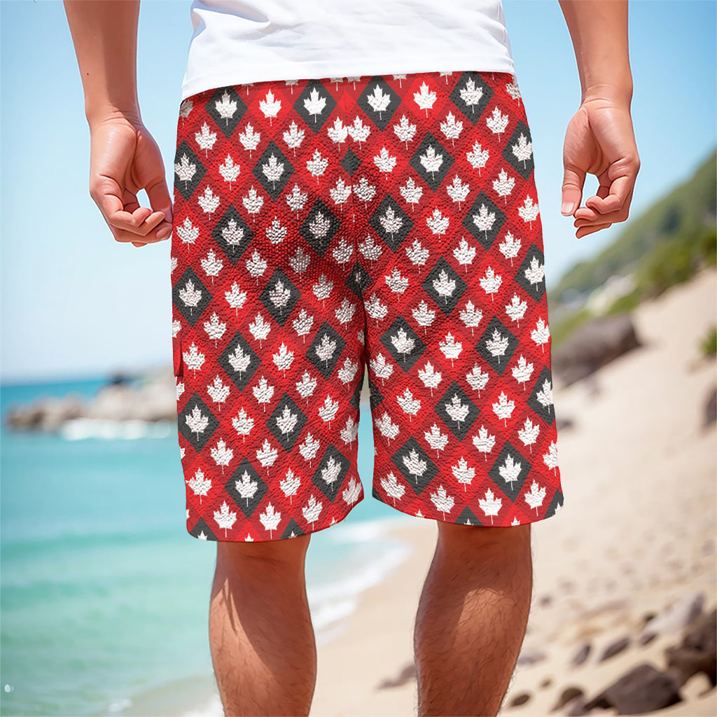 Canada Maple Leaf Pattern Print Men's Cargo Shorts