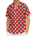Canada Maple Leaf Pattern Print Men's Deep V-Neck Shirt