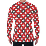 Canada Maple Leaf Pattern Print Men's Long Sleeve T-Shirt