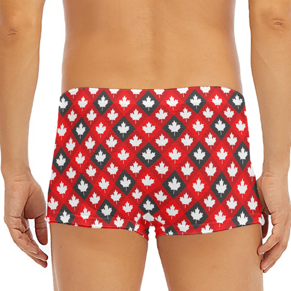 Canada Maple Leaf Pattern Print Men's Short Boxer Briefs