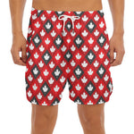 Canada Maple Leaf Pattern Print Men's Split Running Shorts