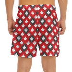 Canada Maple Leaf Pattern Print Men's Split Running Shorts