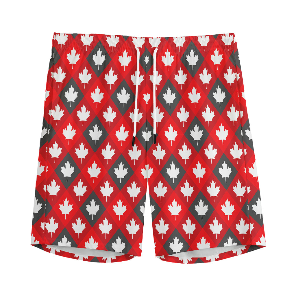 Canada Maple Leaf Pattern Print Men's Sports Shorts