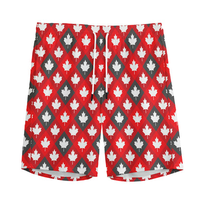 Canada Maple Leaf Pattern Print Men's Sports Shorts