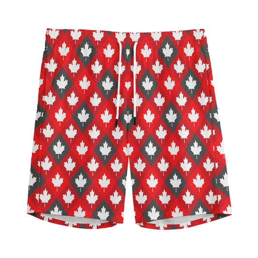 Canada Maple Leaf Pattern Print Men's Sports Shorts