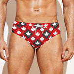 Canada Maple Leaf Pattern Print Men's Swim Briefs