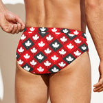 Canada Maple Leaf Pattern Print Men's Swim Briefs