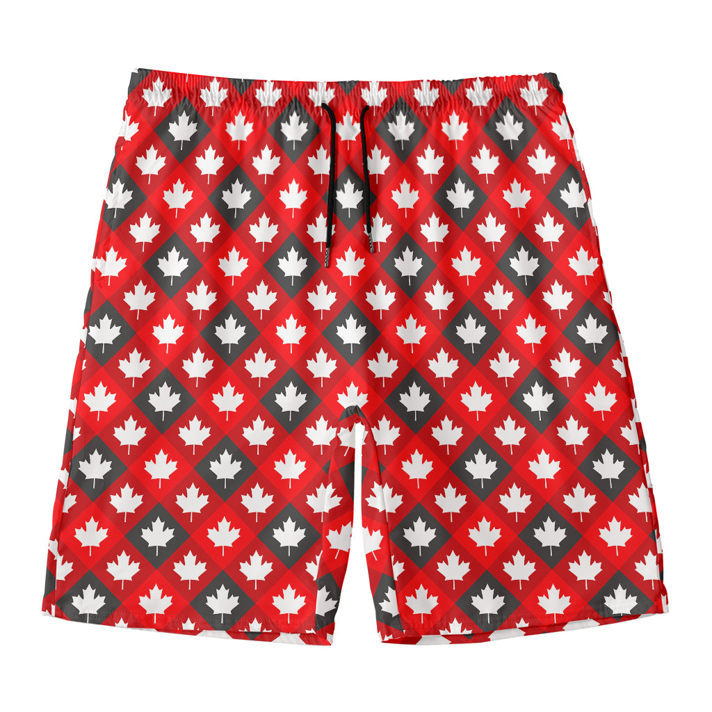 Canada Maple Leaf Pattern Print Men's Swim Trunks