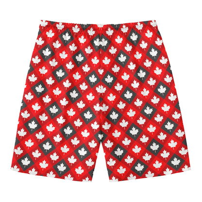 Canada Maple Leaf Pattern Print Men's Swim Trunks