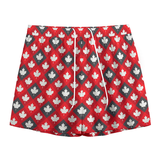 Canada Maple Leaf Pattern Print Mesh Shorts