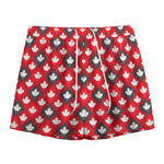 Canada Maple Leaf Pattern Print Mesh Shorts