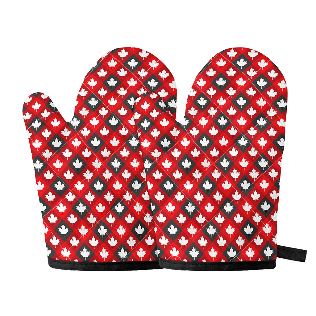 Canada Maple Leaf Pattern Print Oven Mitts