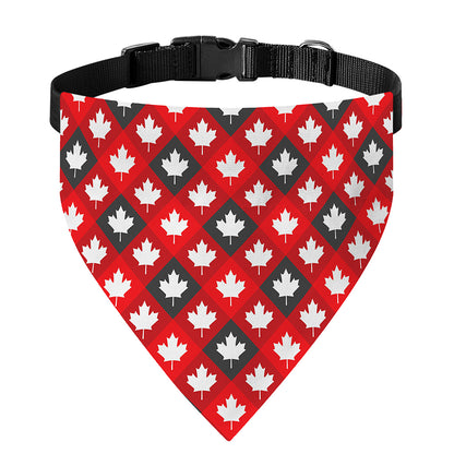 Canada Maple Leaf Pattern Print Over The Collar Dog Bandana