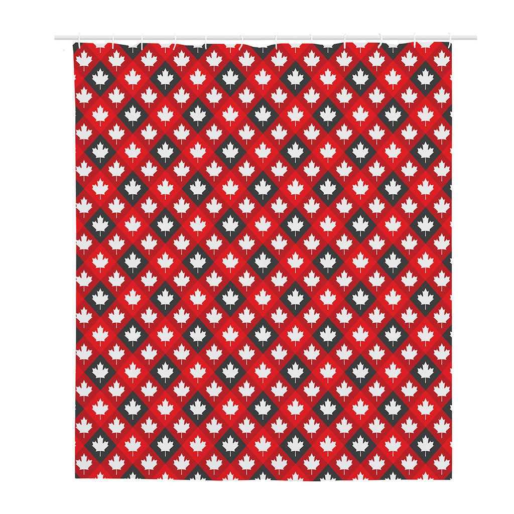 Canada Maple Leaf Pattern Print Polyester Shower Curtain