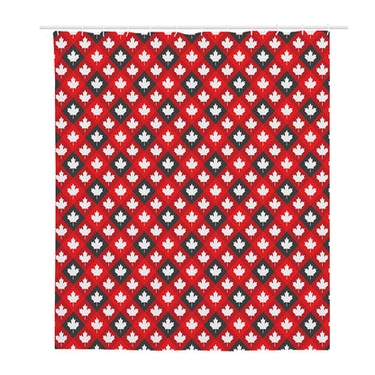 Canada Maple Leaf Pattern Print Polyester Shower Curtain