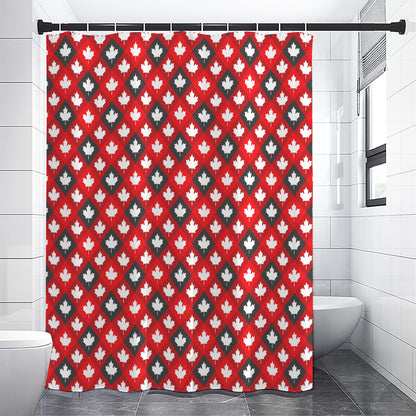 Canada Maple Leaf Pattern Print Premium Shower Curtain