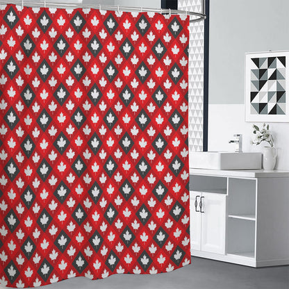 Canada Maple Leaf Pattern Print Premium Shower Curtain