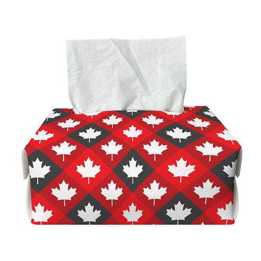 Canada Maple Leaf Pattern Print Rectangle Tissue Box Cover