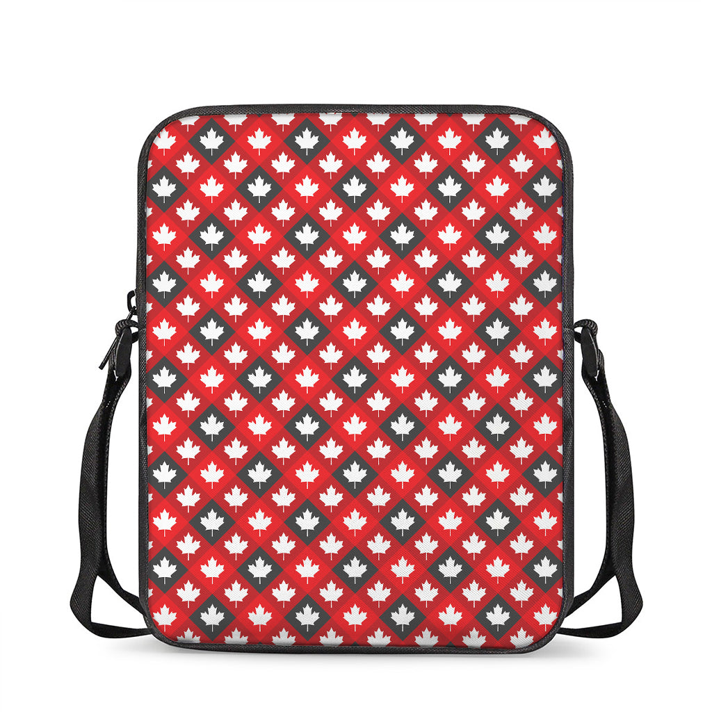 Canada Maple Leaf Pattern Print Rectangular Crossbody Bag