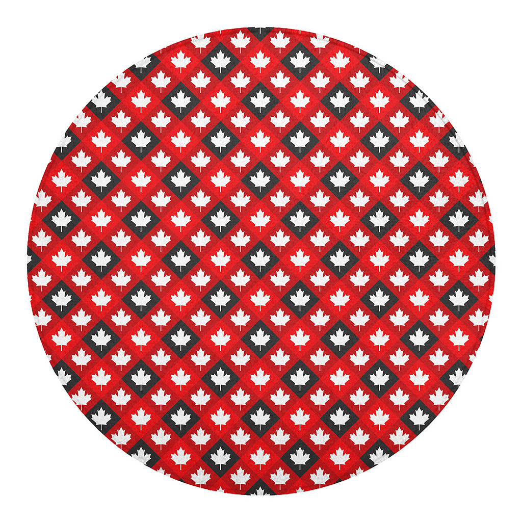 Canada Maple Leaf Pattern Print Round Blanket