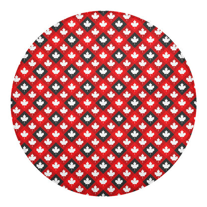 Canada Maple Leaf Pattern Print Round Blanket
