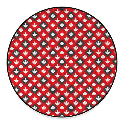 Canada Maple Leaf Pattern Print Round Floor Mat