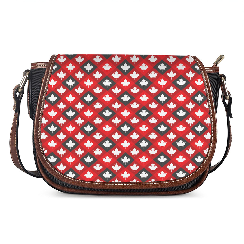 Canada Maple Leaf Pattern Print Saddle Bag