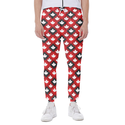 Canada Maple Leaf Pattern Print Scuba Joggers