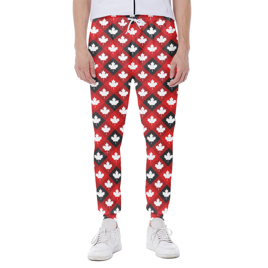 Canada Maple Leaf Pattern Print Scuba Joggers