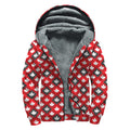 Canada Maple Leaf Pattern Print Sherpa Lined Zip Up Hoodie