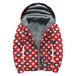 Canada Maple Leaf Pattern Print Sherpa Lined Zip Up Hoodie