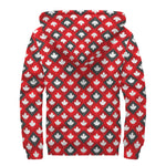 Canada Maple Leaf Pattern Print Sherpa Lined Zip Up Hoodie