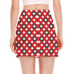 Canada Maple Leaf Pattern Print Side Slit Mini Skirt