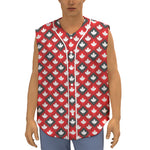 Canada Maple Leaf Pattern Print Sleeveless Baseball Jersey