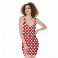 Canada Maple Leaf Pattern Print Sleeveless Bodycon Dress