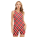 Canada Maple Leaf Pattern Print Sleeveless One Piece Swimsuit