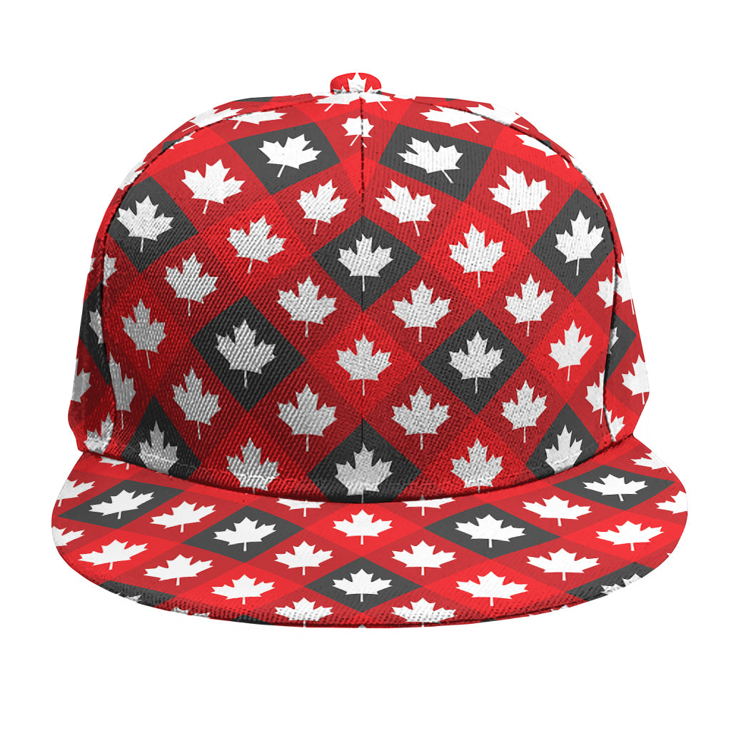 Canada Maple Leaf Pattern Print Snapback Cap