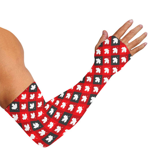 Canada Maple Leaf Pattern Print Sun Protection Arm Sleeves