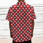 Canada Maple Leaf Pattern Print Textured Short Sleeve Shirt