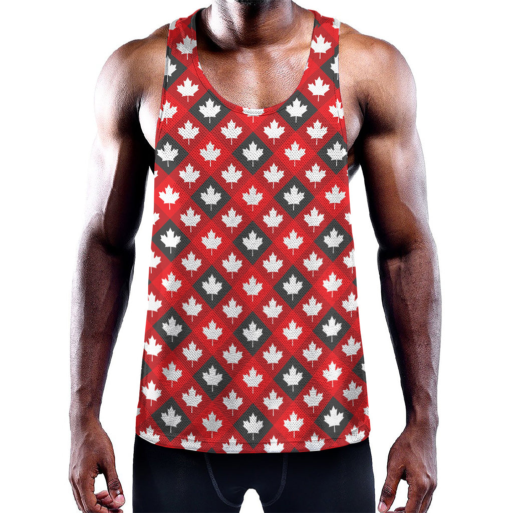 Canada Maple Leaf Pattern Print Training Tank Top